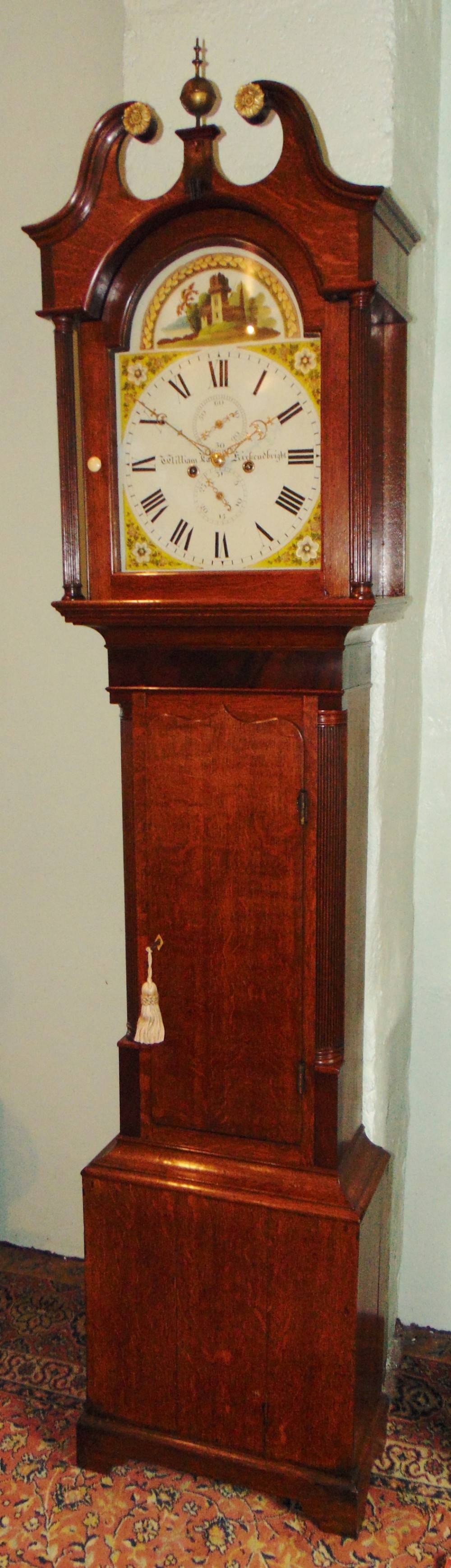 Scottish Georgian oak longcase clock. Circa 1820