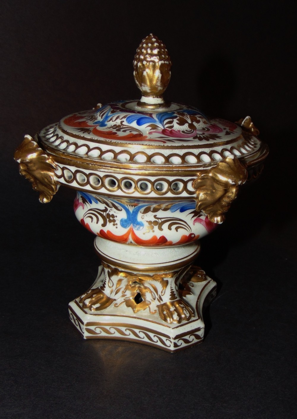 Georgian Derby pastel burner. Circa 1820
