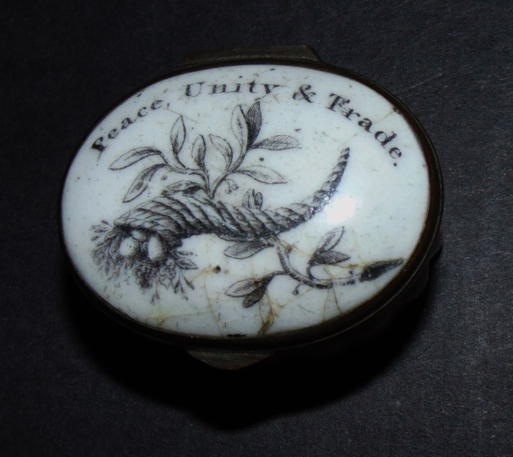 Georgian Battersea enamel patch box Circa 1775