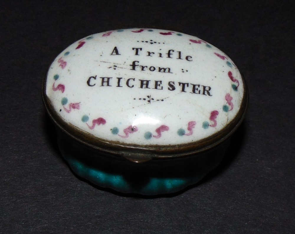 Georgian Battersea enamel patch box. Circa 1775