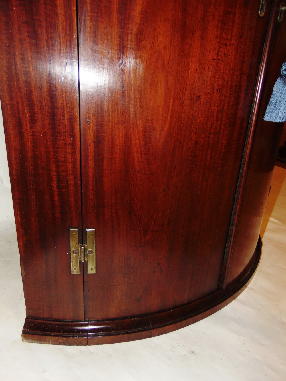Georgian mahogany bow fronted corner cabinet Circa 1770 View III