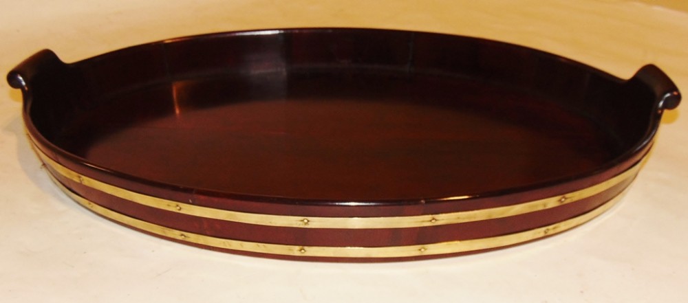Georgian mahogany brass bound tray. Circa 1810