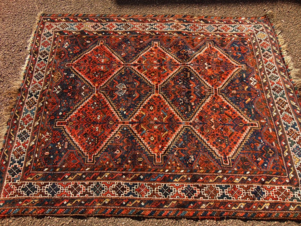 Antique Persian Shiraz large rug. Circa 1920
