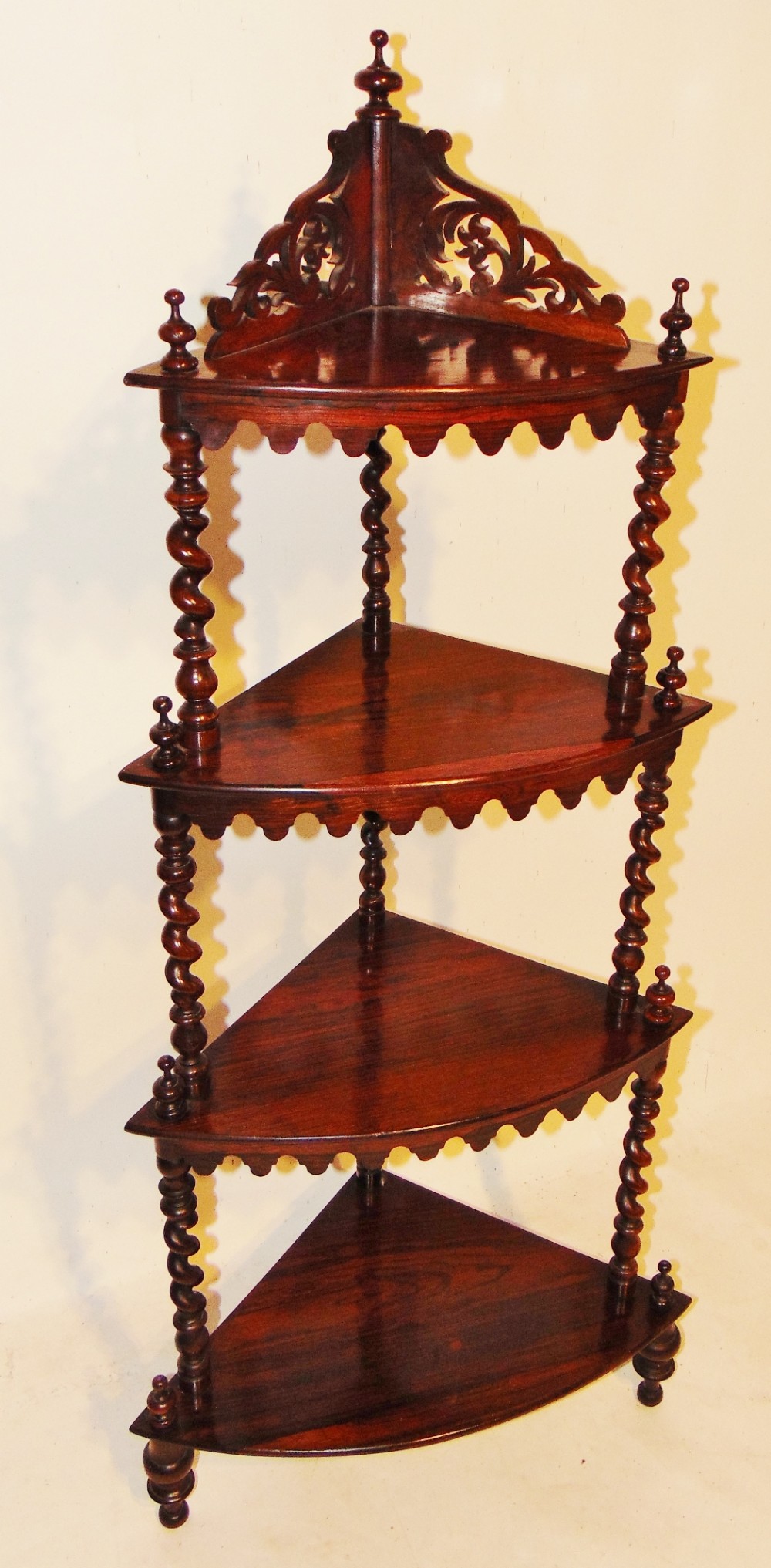 Victorian rosewood corner whatnot. Circa 1850
