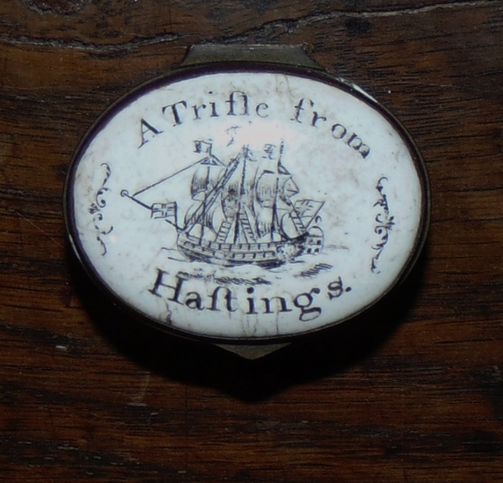 Georgian Battersea enamel patch box. Circa 1775