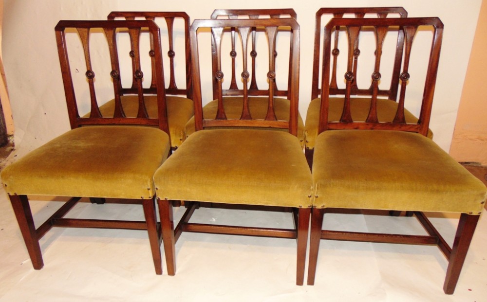 Set6 Georgian mahogany dining chairs Circa 1800