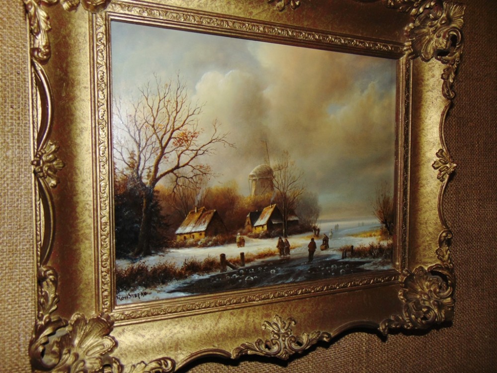 Victorian oil on panel. Dutch scene. Circa 1870