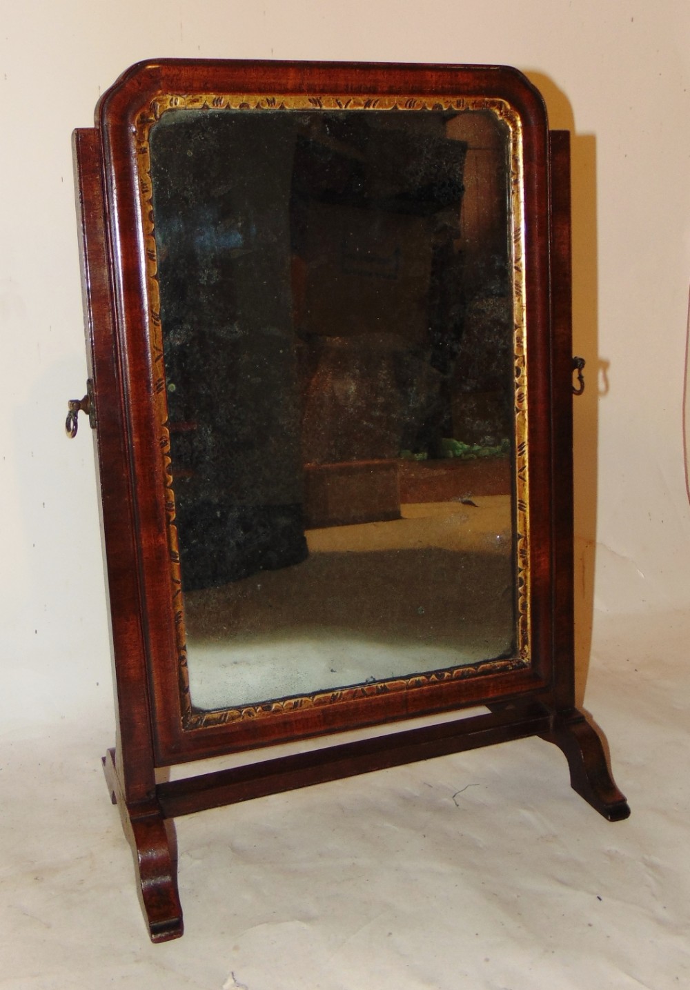 Georgian mahogany easel mirror. Circa 1770