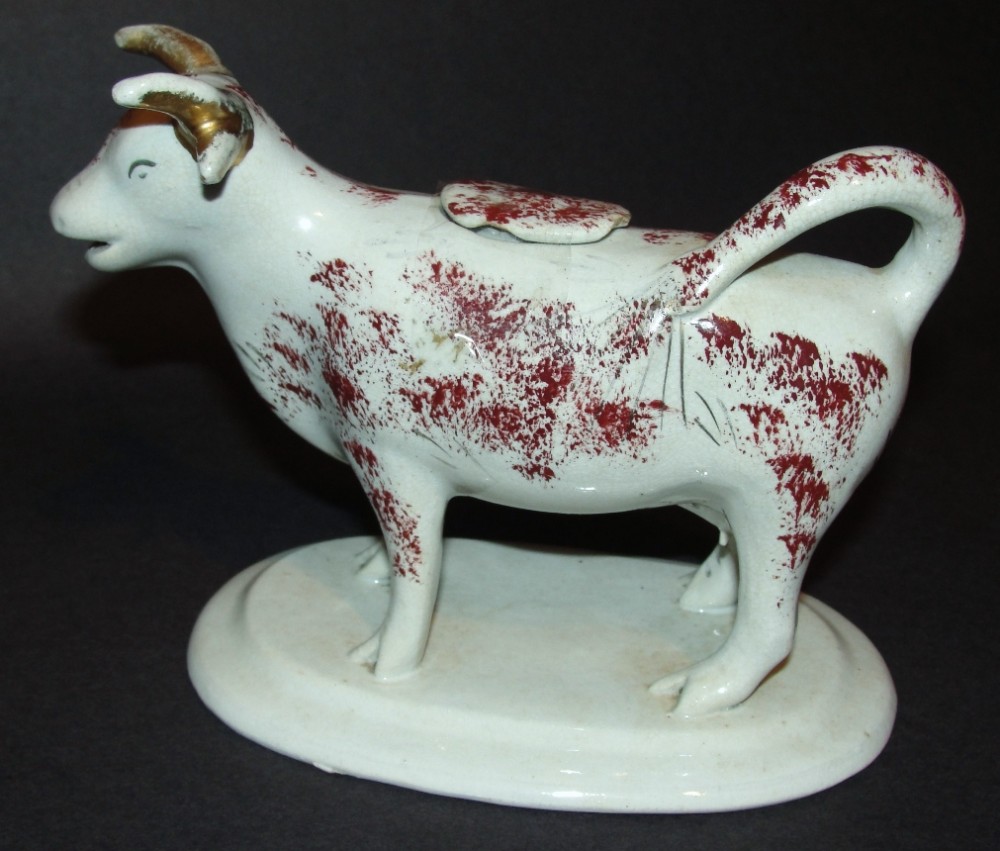 Victory Staffordshire pottery cow creamer Circa 1860