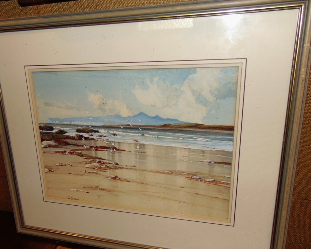 Watercolour Rhum from Arisaig by Tom Campbell Circa 1920