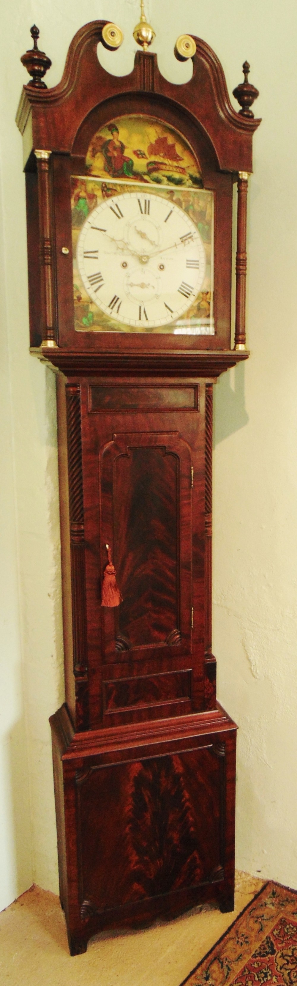 Scottish Georgian mahogany longcase clock. Circa 1830