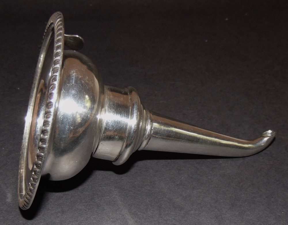 Silver plated wine funnel. Circa 1840