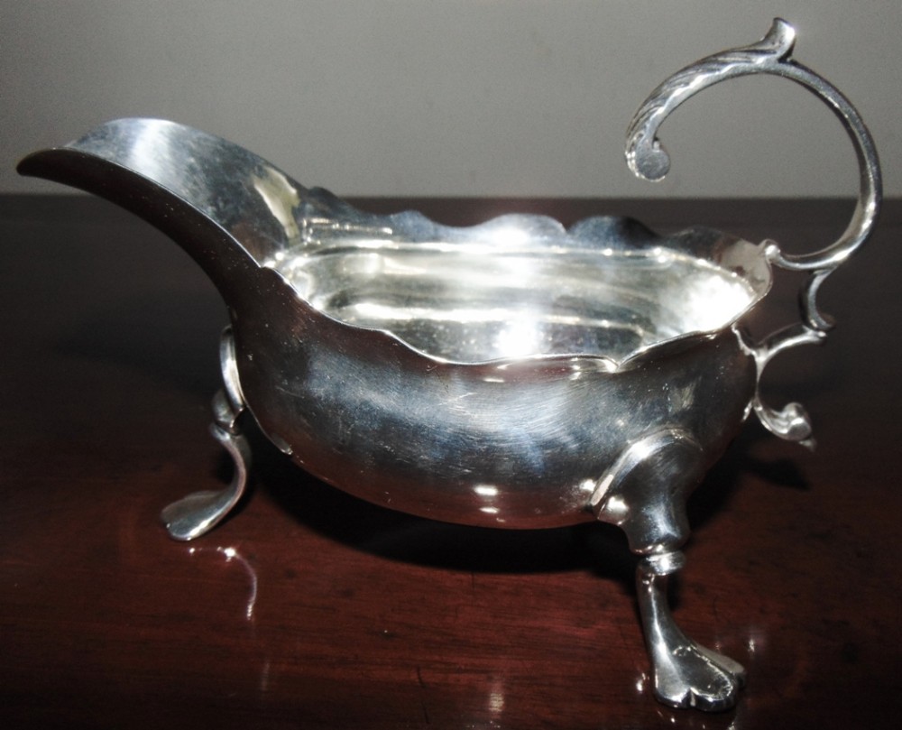 Georgian silver sauce boat. 1761.