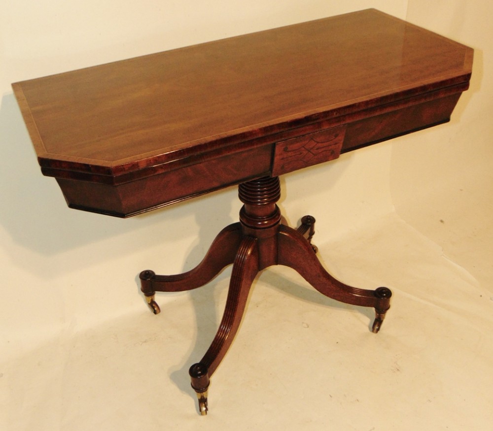 Regency mahogany card table. Circa 1810