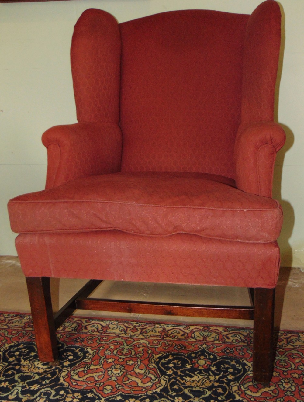 Georgian mahogany wing chair. Circa 1780