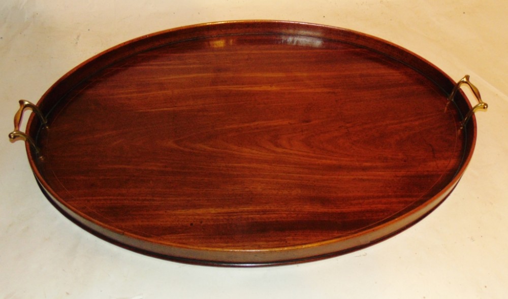 Large Georgian mahogany oval tray. Circa 1790