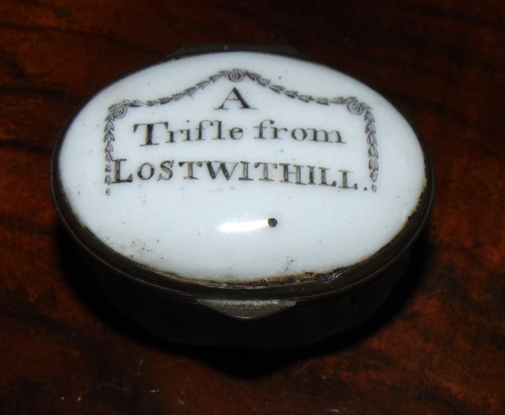 Georgian Battersea enamel patch box. Circa 1775