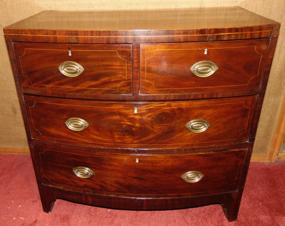 Small Georgian mahogany bow chest Circa 1820