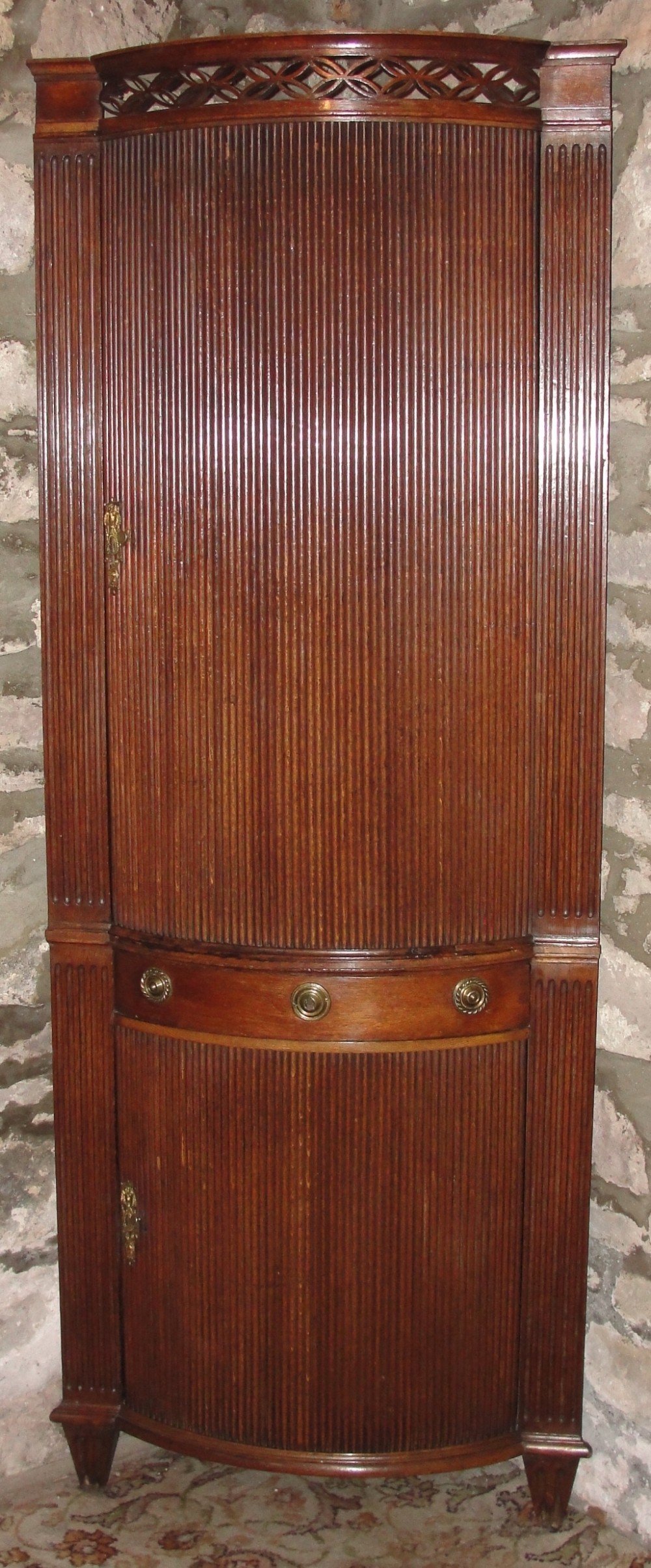 Dutch oak standing corner cabinet, Circa 1775