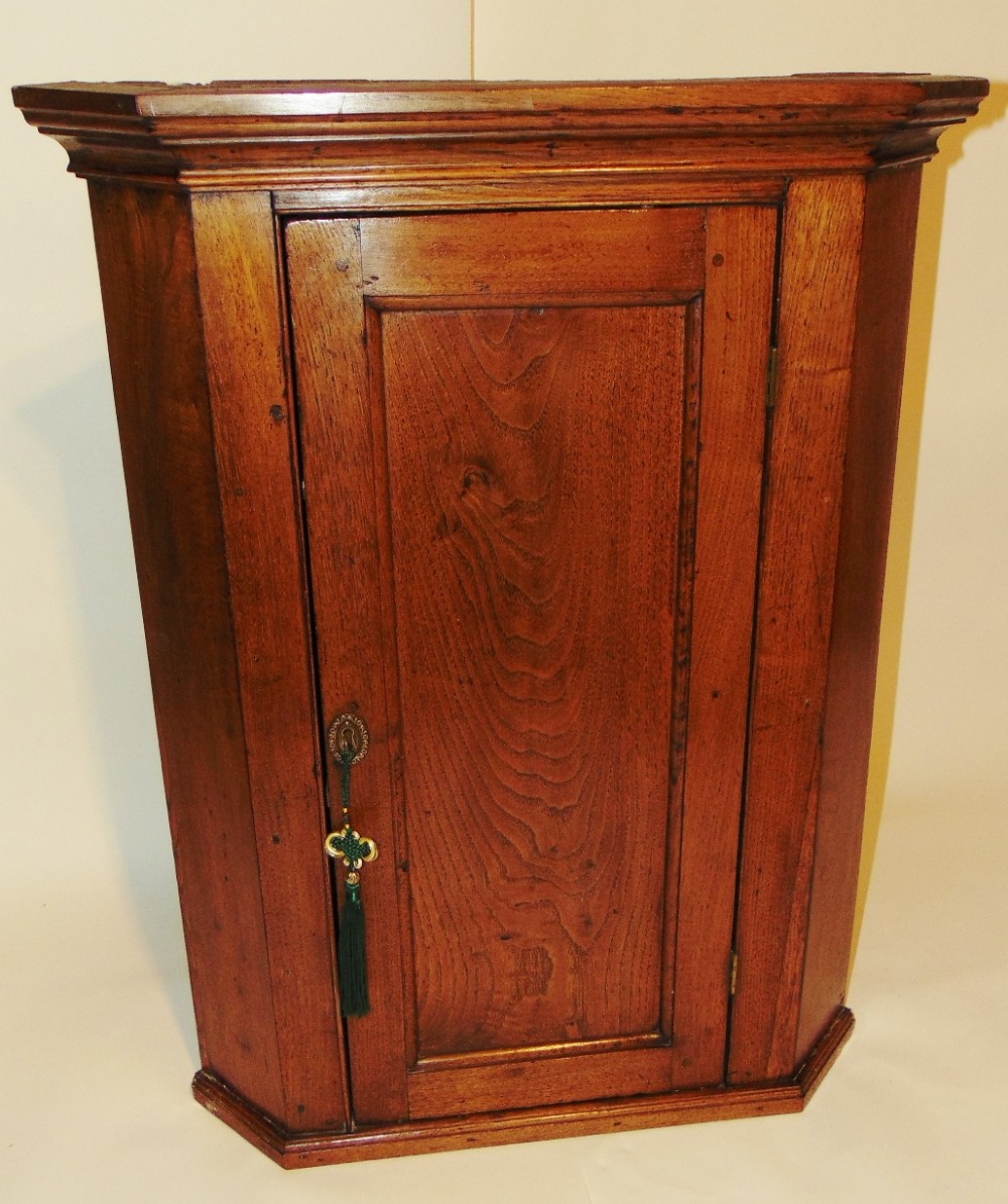 Georgian chestnut hanging corner cabinet Circa 1780