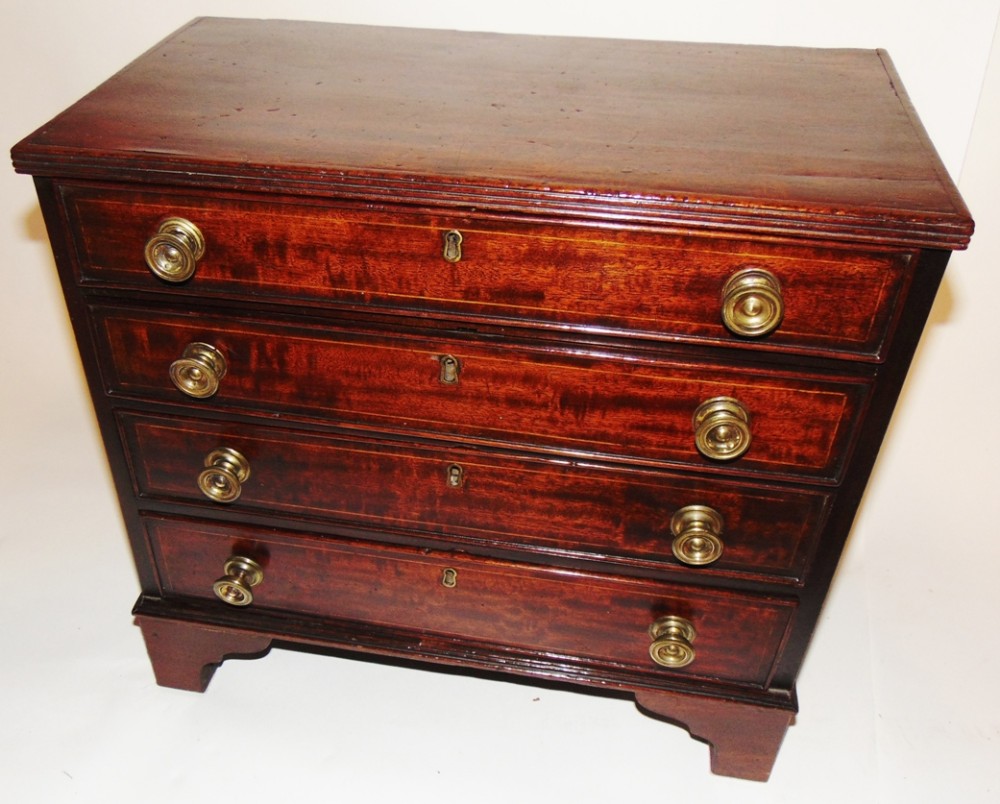 Large Georgian mahogany miniature chest. Circa 1800
