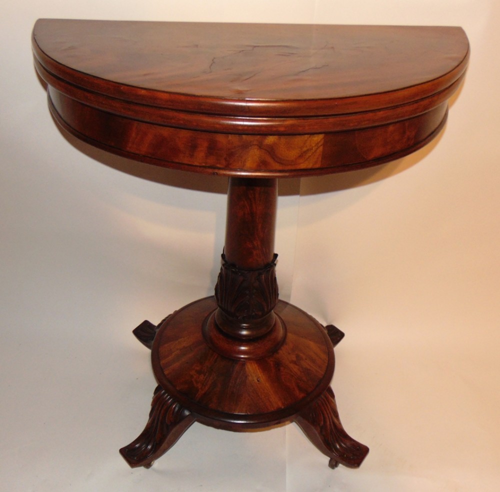 French Charles X mahogany card table. Circa 1830