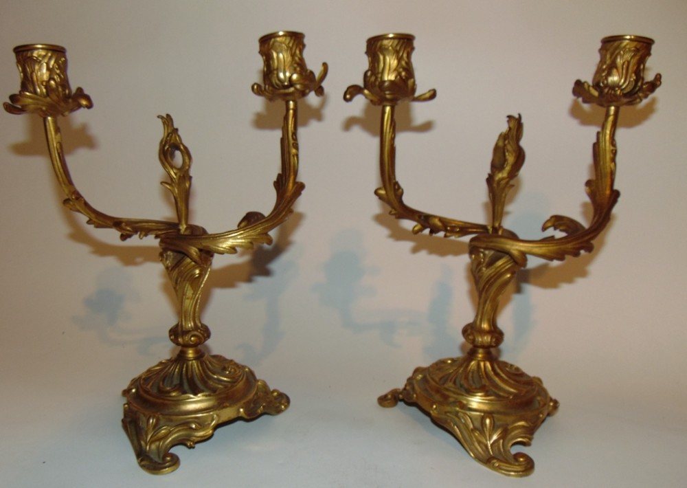 Pair Victorian ormolu candlebra Circa 1870