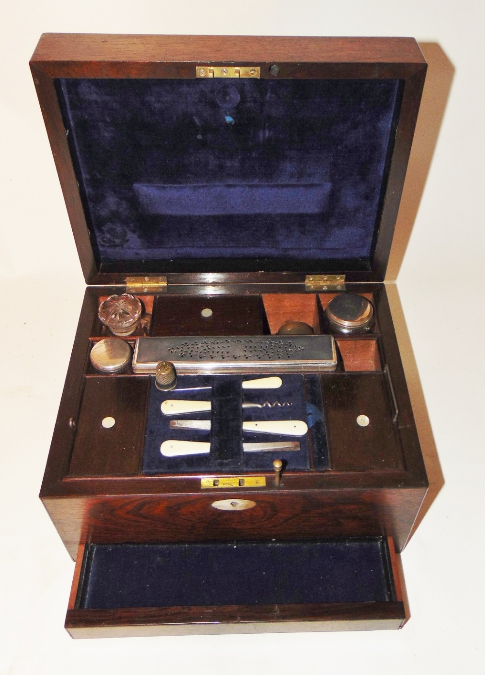 Regency rosewood vanity box. Circa 1830