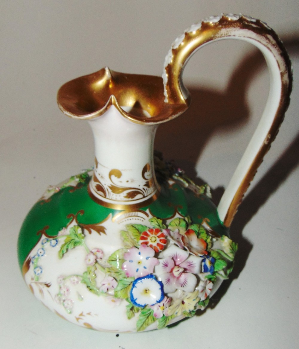 Bloor Derby encrusted jug. Circa 1825