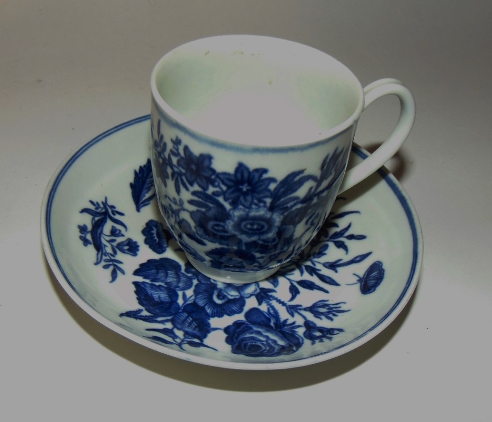 Georgian Worcester cup and saucer. Circa 1775