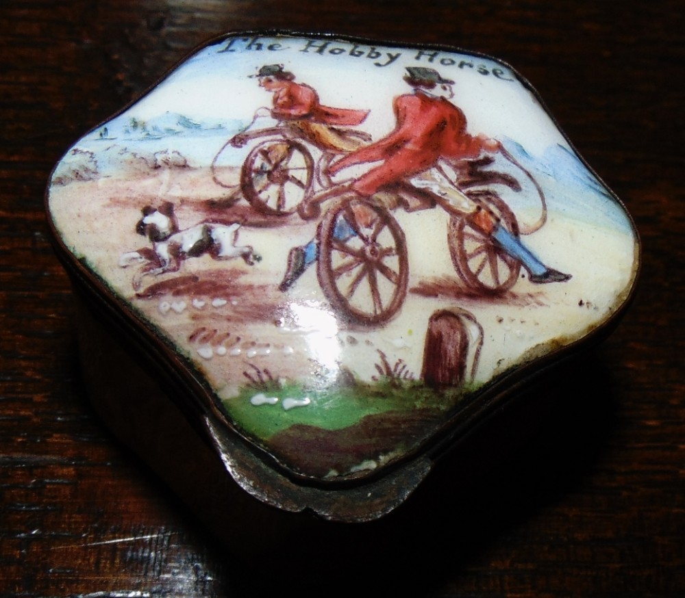 Georgian Bilston enamel patch box. Circa 1780