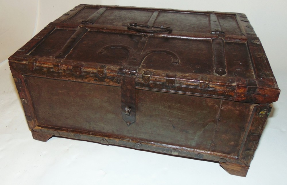 Metal bound strong box Circa 1760