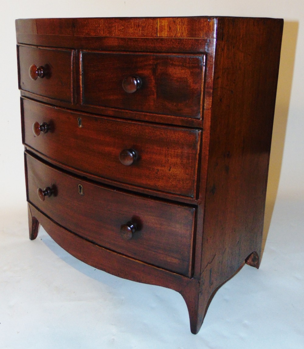 Georgian mahogany miniature bow chest Circa 1810