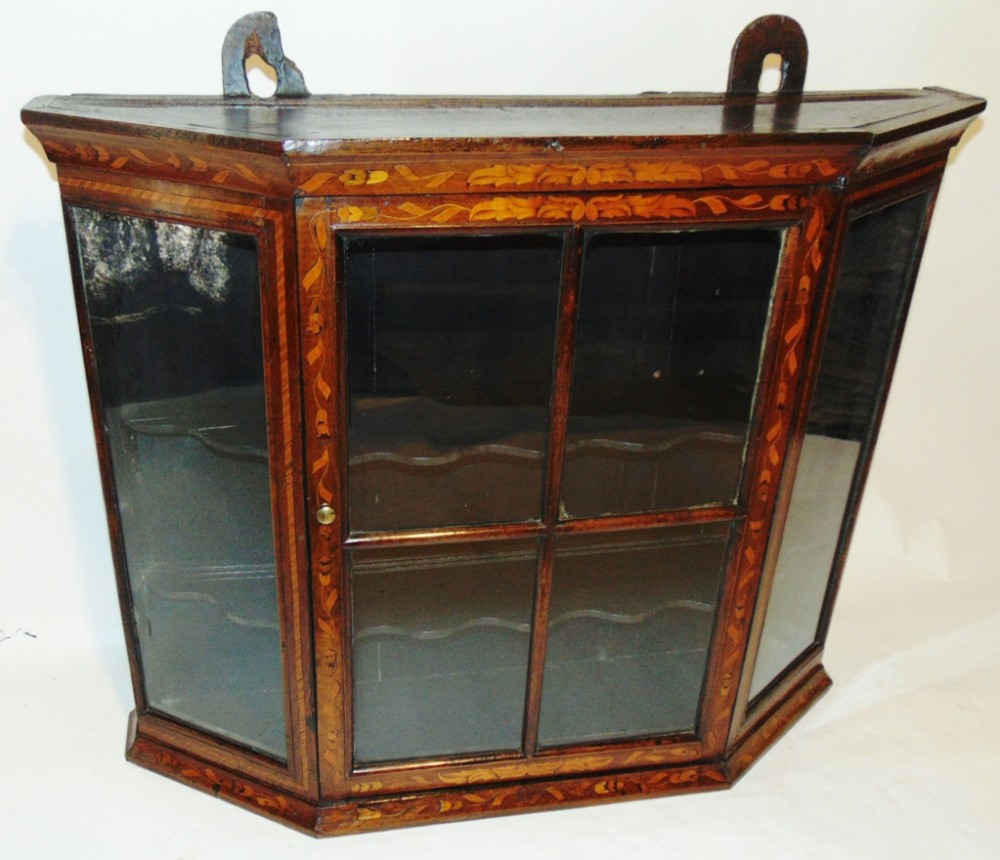 Dutch marquetry hanging cabinet circa 1770