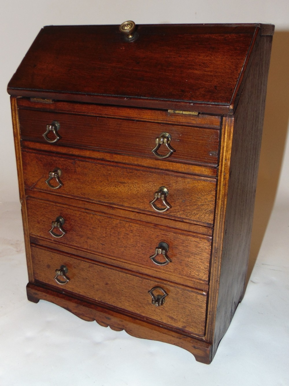Georgian style miniature bureau. Circa 1900
