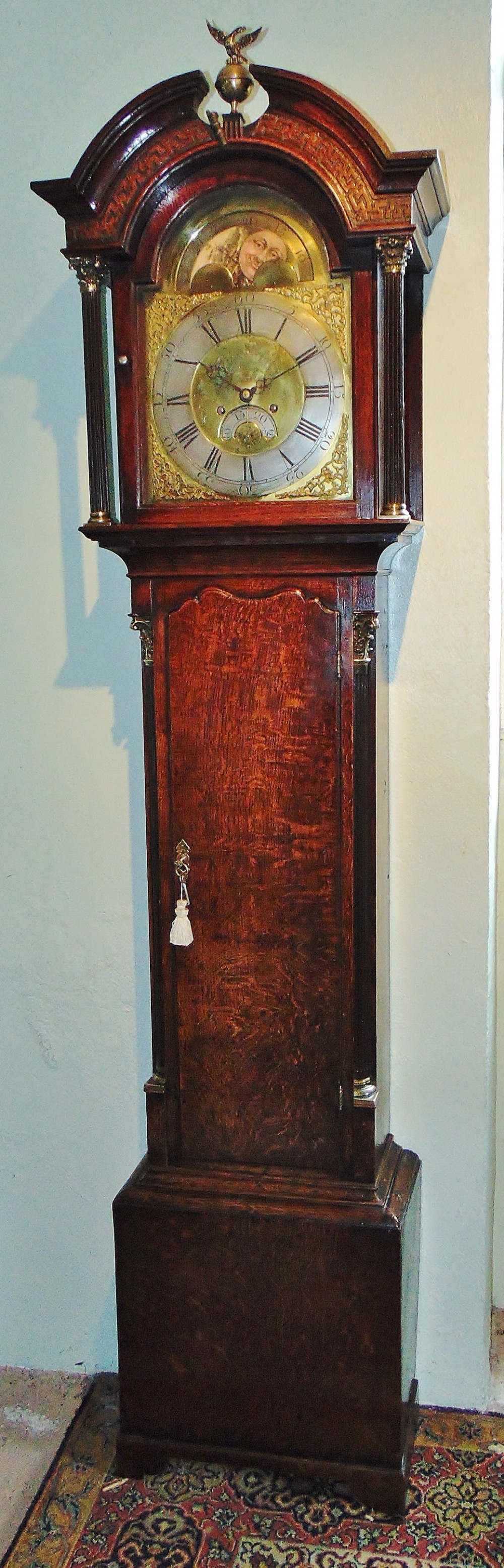 Georgian oak longcase clock. Circa 1760