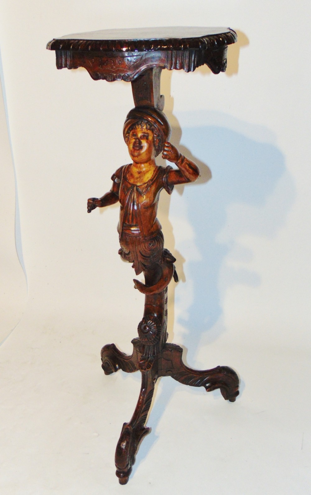 Italian carved limewood torchere Circa 1850