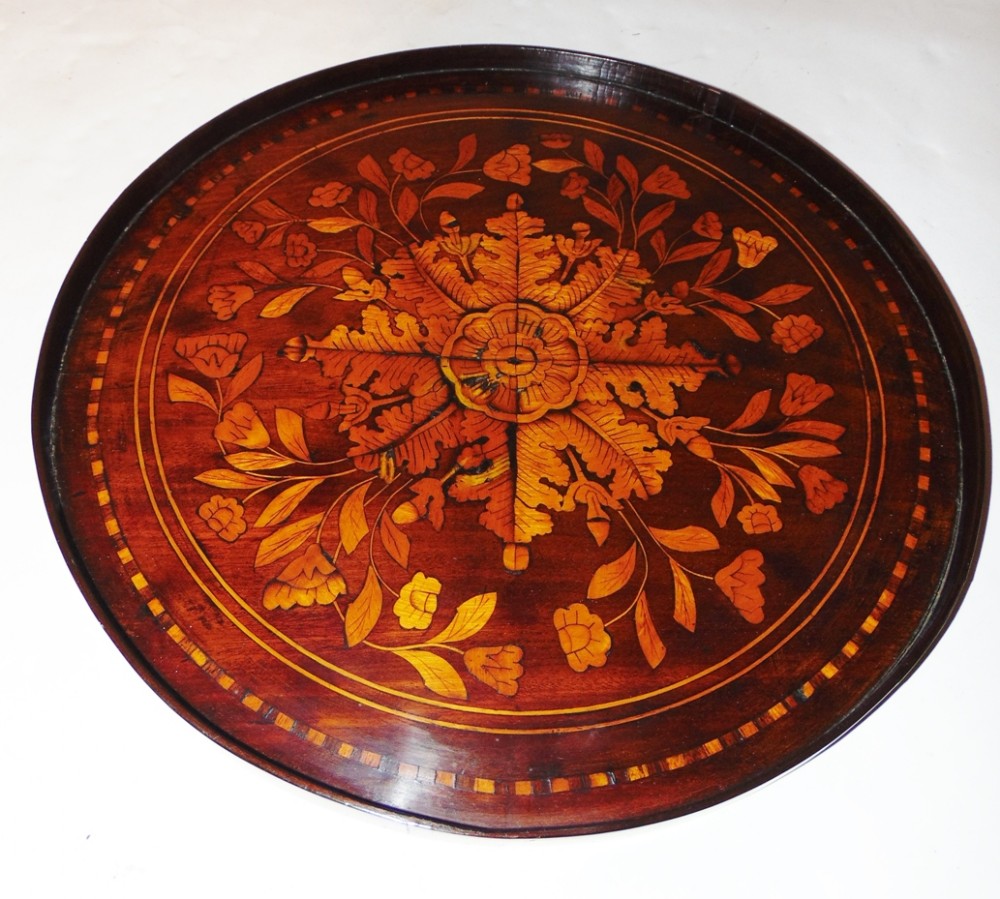 Dutch marquetry circular tray Circa 1810