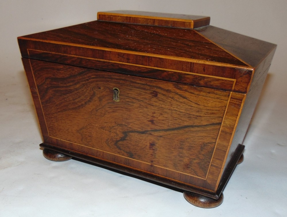 Regency rosewood tea caddy Circa 1815