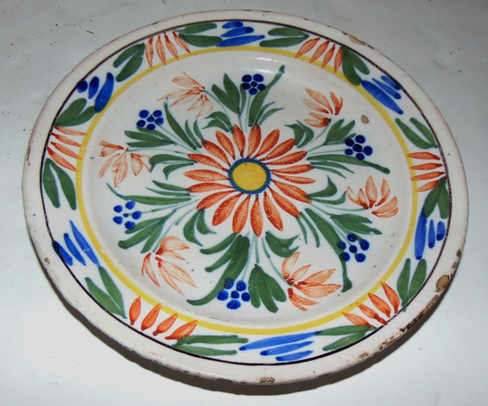 Dutch delft polychrome plate Circa 1780