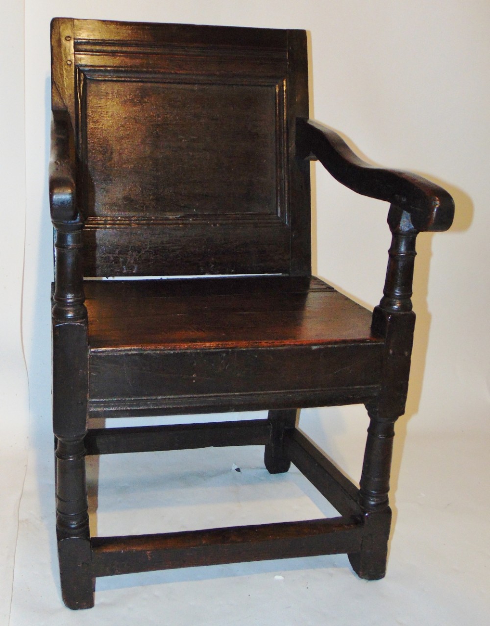 Early oak wainscot arm chair Circa 1690