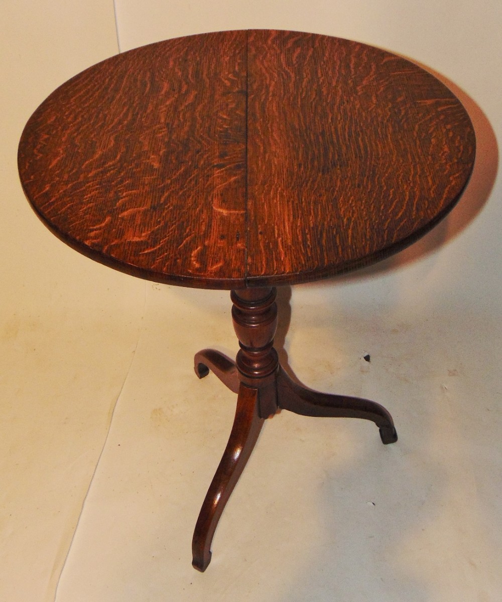 Georgian oak and fruitwood tripod table Circa 1800