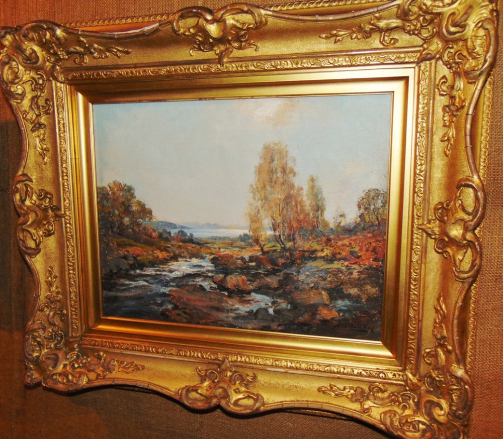 Oil painting of Arran by Archebard Kay. Dated 1927