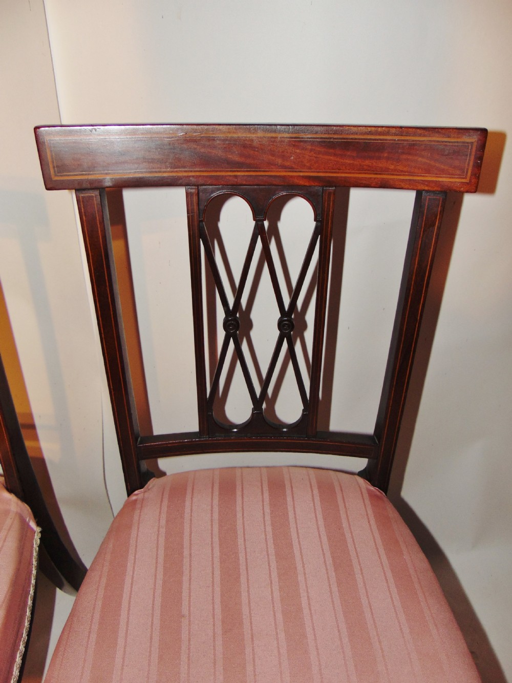 Pair Edwardian mahogany side chairs Circa 1910 View II