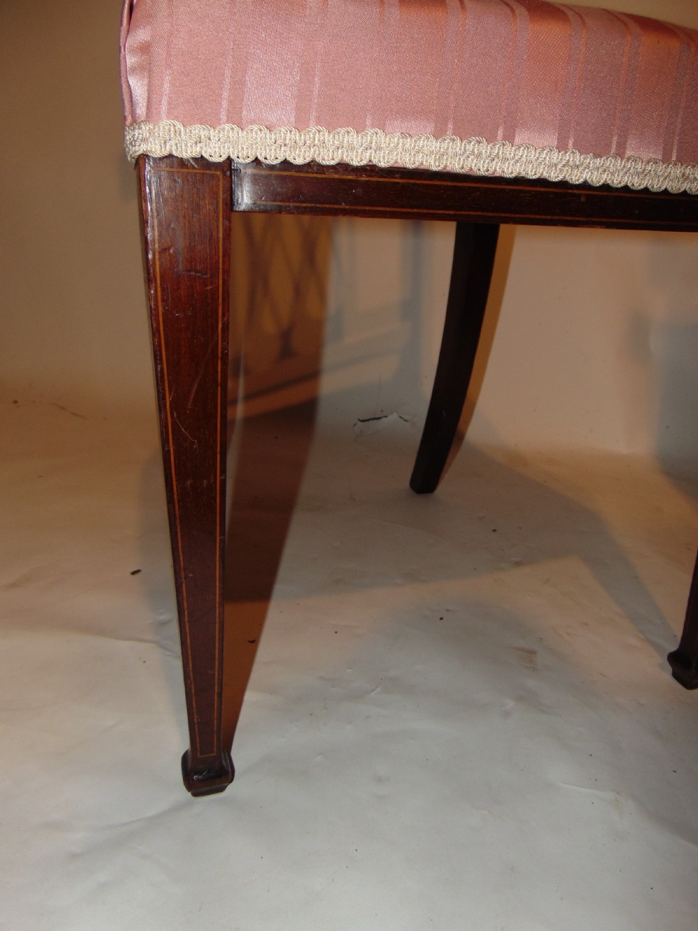 Pair Edwardian mahogany side chairs Circa 1910 View VI