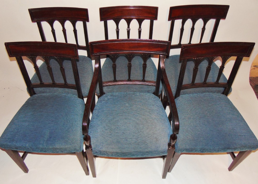 Set 6 Scottish Georgian mahogany dining chairs Circa 1800 View II
