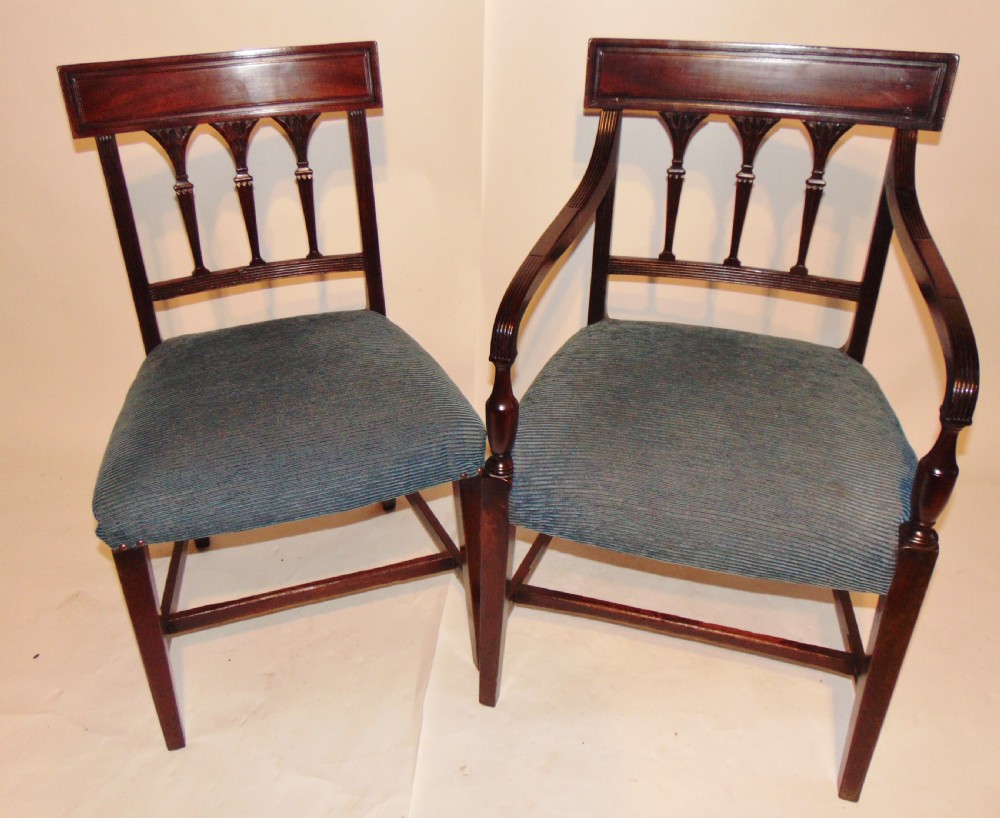 Set 6 Scottish Georgian mahogany dining chairs Circa 1800 View III