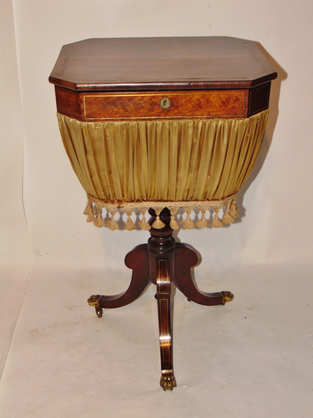 Regency rosewood & brass inlaid work table Circa 1820