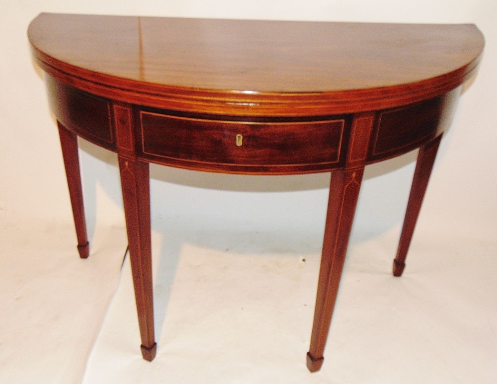 Scottish Sheraton half round tea table circa 1785
