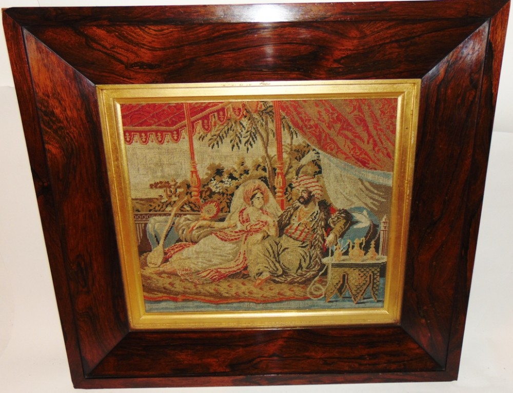 Victorian needlework picture circa 1850